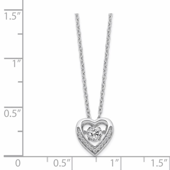 Vibrant CZ Heart 18in Necklace - Picture 2 of 2